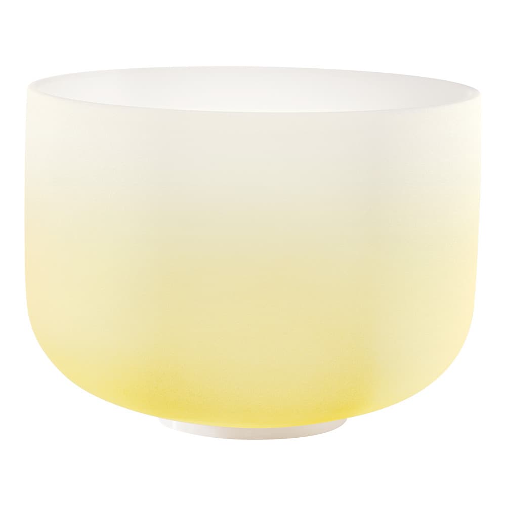Color-Frosted Crystal Singing Bowl 12" - E4/Solarplexus Chakra/440 Hz - Yellow