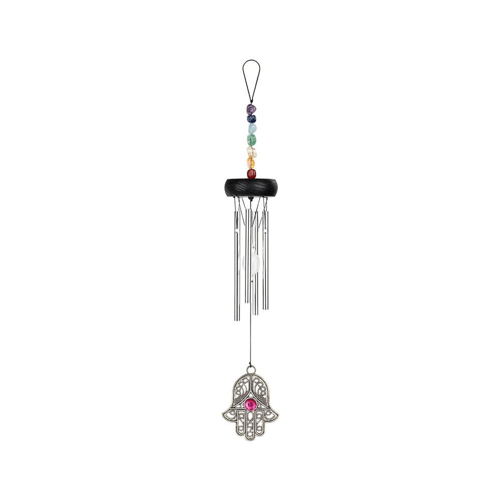 Mini Hamsa Chakra Chime 12"/30 cm - Silver