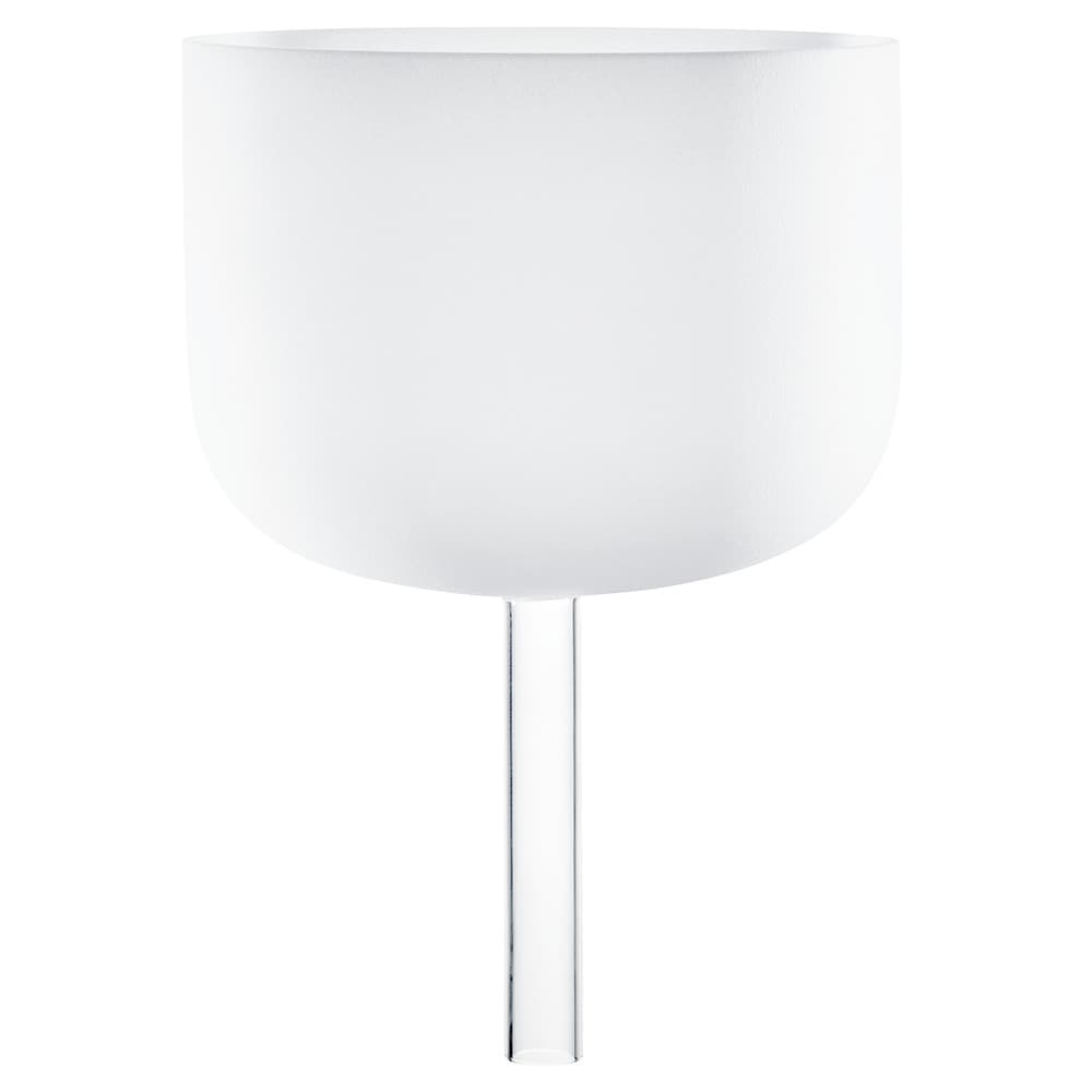 White-frosted Crystal Singing Bowl with Handle 10" - F4/Heart Chakra/432 Hz