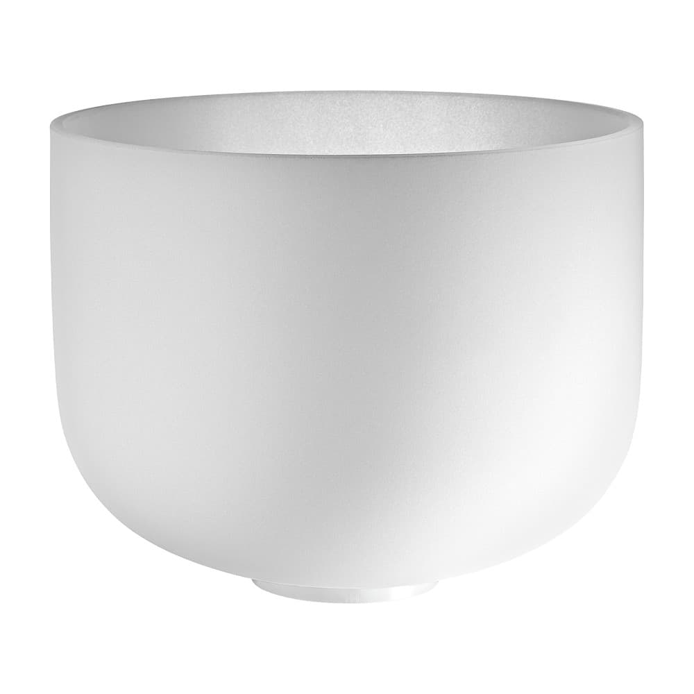 White-Frosted Crystal Singing Bowl 12" - F3/Heart Chakra/440 Hz