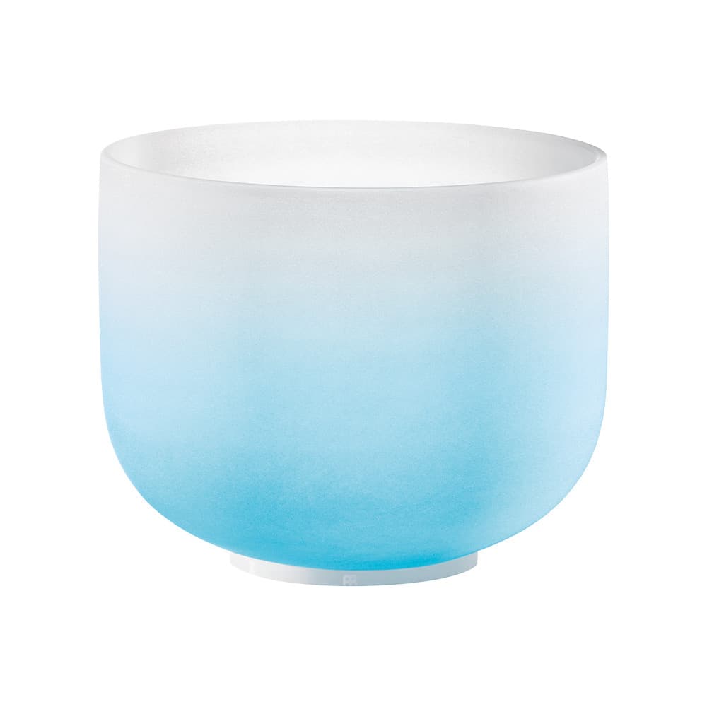 Color-Frosted Crystal Singing Bowl 10" - G4/Throat Chakra/440 Hz - Light Blue