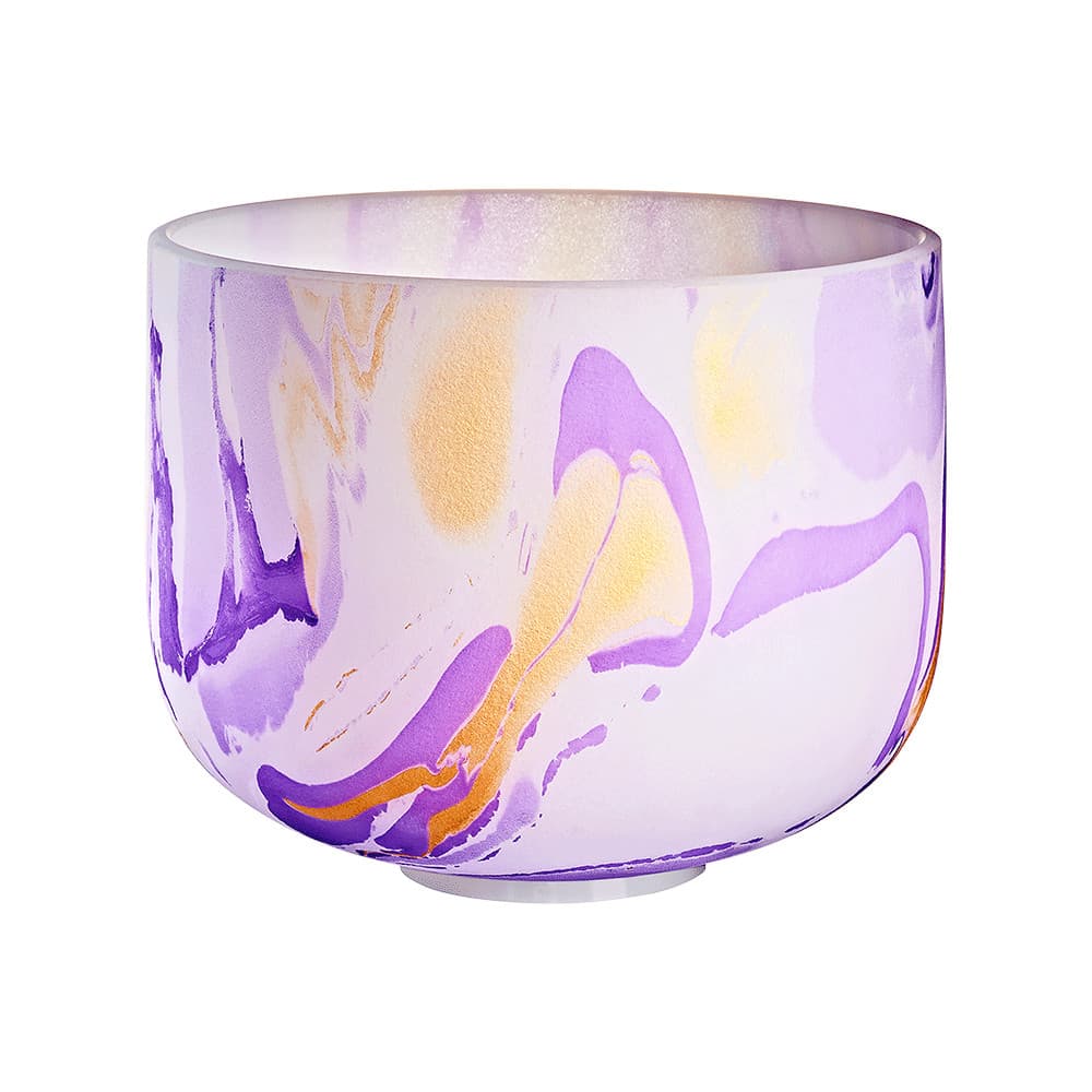 Marble Crystal Singing Bowl 10" - B4/Crown Chakra/432 Hz - Purple