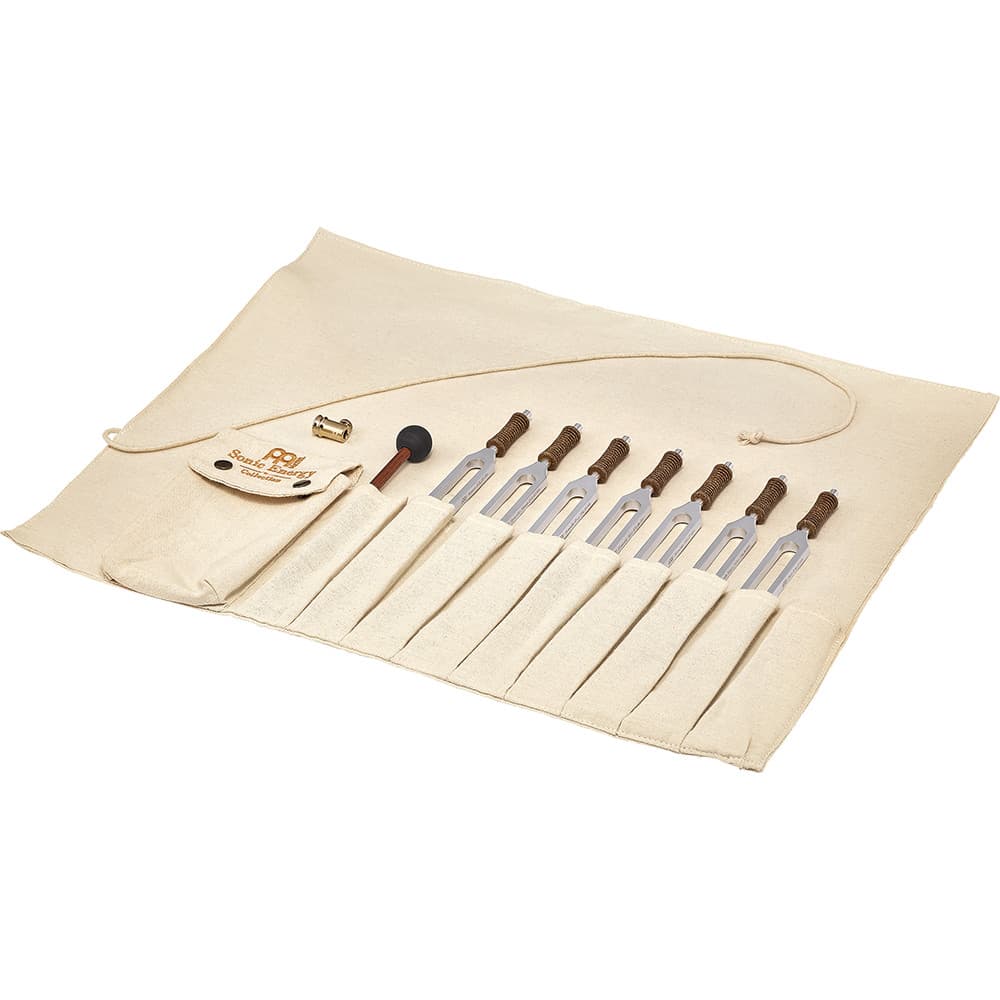 Therapy Tuning Fork Chakra Set, incl. Rollup Bag & Tuning Fork Vibration Foot